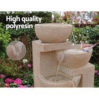 Gardeon Solar Water Feature with LED Lights 4-Tier Sand 72cm - ElectronX Plus