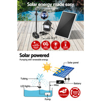 Gardeon Solar Pond Pump with Battery Kit LED Lights 4FT - ElectronX Plus