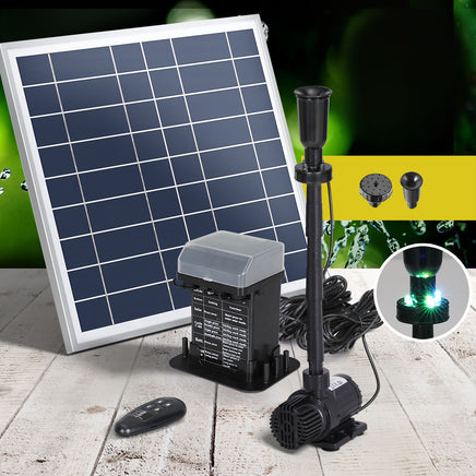 Gardeon Solar Pond Pump with Battery Kit LED Lights 9.8FT - ElectronX Plus