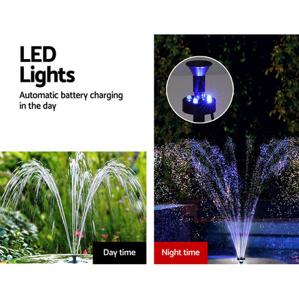 Gardeon Solar Pond Pump with Battery LED Lights 4.4FT - ElectronX Plus