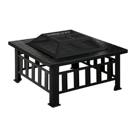 Grillz Fire Pit BBQ Grill 2-In-1 Table - ElectronX Plus