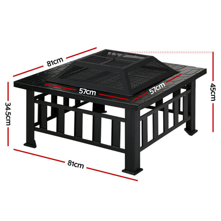 Grillz Fire Pit BBQ Grill 2-In-1 Table - ElectronX Plus