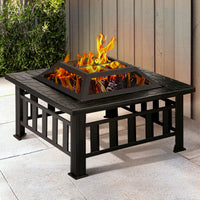 Grillz Fire Pit BBQ Grill 2-In-1 Table - ElectronX Plus