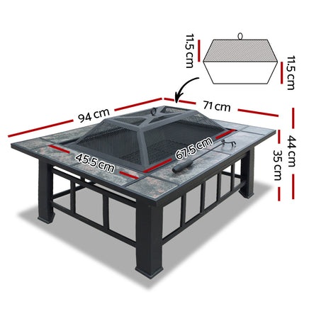 Grillz Fire Pit BBQ Grill Ice Bucket 3-In-1 Table - ElectronX Plus