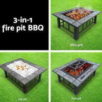 Grillz Fire Pit BBQ Grill Ice Bucket 3-In-1 Table - ElectronX Plus