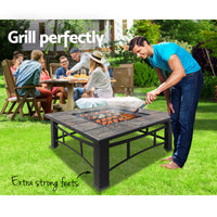 Grillz Fire Pit BBQ Grill Ice Bucket 4-In-1 Table - ElectronX Plus