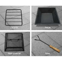 Grillz Fire Pit Table Square 55cm - ElectronX Plus