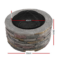 Grillz Fire Pit Table Round 70cm - ElectronX Plus