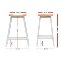 Artiss 2x Bar Stools Wooden Chairs Oak - ElectronX Plus