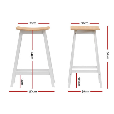 Artiss 2x Bar Stools Wooden Chairs Oak - ElectronX Plus