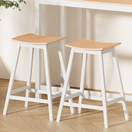 Artiss 2x Bar Stools Wooden Chairs Oak - ElectronX Plus