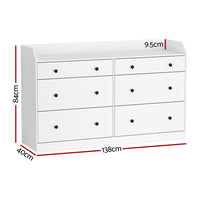 Artiss 6 Chest of Drawers - PETE White - ElectronX Plus