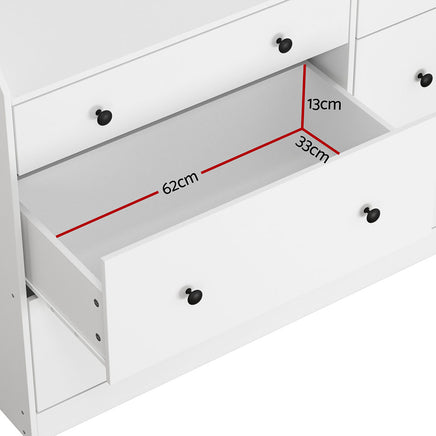 Artiss 6 Chest of Drawers - PETE White - ElectronX Plus