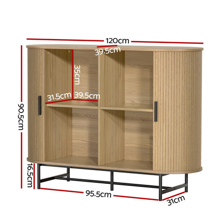 Artiss Buffet Sideboard Cupboard Cabinet Sliding Doors Pantry Storage Oak PIIA - ElectronX Plus