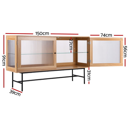 Artiss Buffet Sideboard Double Doors - Oak - ElectronX Plus