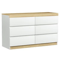 Artiss 6 Chest of Drawers Cabinet Dresser Table Tallboy Storage Bedroom White - ElectronX Plus