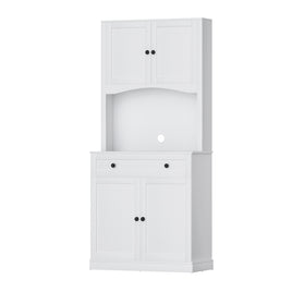 Artiss Buffet Sideboard Cabinet Cupboard Pantry Storage Shelves Hutch White - ElectronX Plus