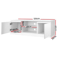 Artiss TV Cabinet Entertainment Unit 120cm White Anita - ElectronX Plus