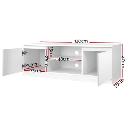 Artiss TV Cabinet Entertainment Unit 120cm White Anita - ElectronX Plus