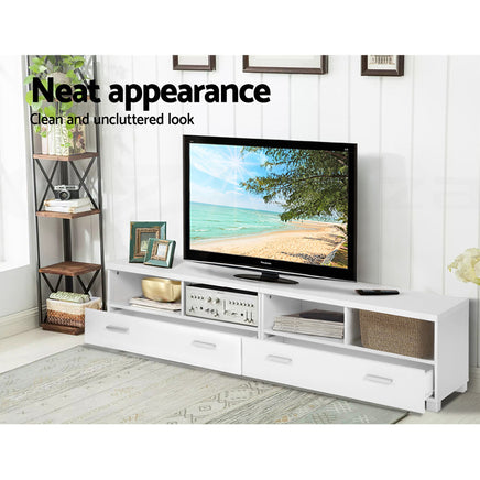 Artiss TV Cabinet Entertainment Unit 180cm White Eddie - ElectronX Plus