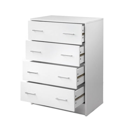 Artiss 4 Chest of Drawers - ANDES White - ElectronX Plus