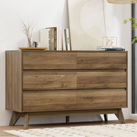 Artiss 6 Chest of Drawers - XAVI Walnut - ElectronX Plus