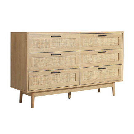 Artiss 6 Chest of Drawers - BRIONY Oak - ElectronX Plus