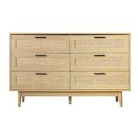 Artiss 6 Chest of Drawers - BRIONY Oak - ElectronX Plus