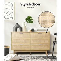 Artiss 6 Chest of Drawers - BRIONY Oak - ElectronX Plus