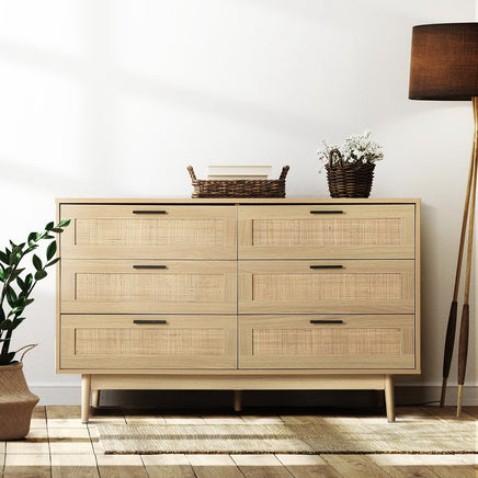 Artiss 6 Chest of Drawers - BRIONY Oak - ElectronX Plus