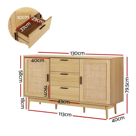 Artiss Rattan Buffet Sideboard - BRIONY Oak - ElectronX Plus