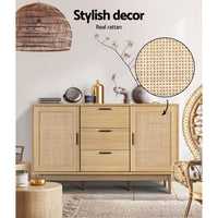 Artiss Rattan Buffet Sideboard - BRIONY Oak - ElectronX Plus