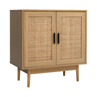 Artiss Rattan Buffet Sideboard 2 Doors - BRIONY Oak - ElectronX Plus