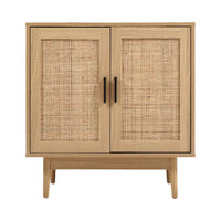 Artiss Rattan Buffet Sideboard 2 Doors - BRIONY Oak - ElectronX Plus