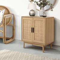 Artiss Rattan Buffet Sideboard 2 Doors - BRIONY Oak - ElectronX Plus