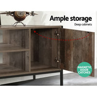 Artiss TV Cabinet Entertainment Unit Stand Storage Wood Industrial Rustic 124cm - ElectronX Plus