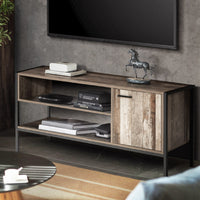 Artiss TV Cabinet Entertainment Unit Stand Storage Wood Industrial Rustic 124cm - ElectronX Plus