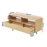 Artiss TV Cabinet Entertainment Unit 120cm Pine Ford - ElectronX Plus