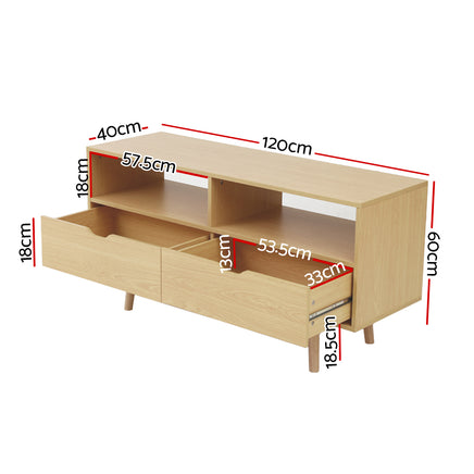 Artiss TV Cabinet Entertainment Unit 120cm Pine Ford - ElectronX Plus