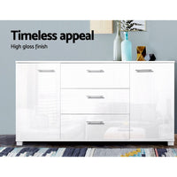 Artiss Buffet Sideboard High Gloss - White - ElectronX Plus