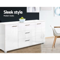 Artiss Buffet Sideboard High Gloss - White - ElectronX Plus