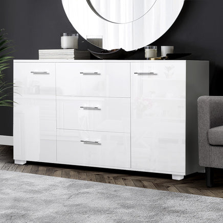 Artiss Buffet Sideboard High Gloss - White - ElectronX Plus