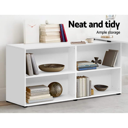 Artiss Computer Desk Bookshelf White 130CM - ElectronX Plus