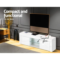 Artiss Entertainment Unit TV Cabinet 130cm White Ivan - ElectronX Plus