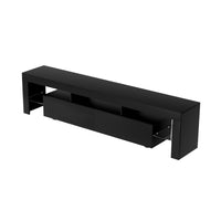 Artiss TV Cabinet Entertainment Unit Stand RGB LED Gloss Furniture 200cm Black - ElectronX Plus