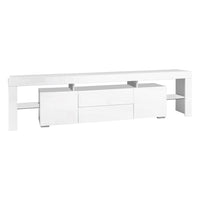 Artiss TV Cabinet Entertainment Unit Stand RGB LED Gloss Furniture 200cm White - ElectronX Plus