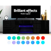 Artiss Entertainment Unit TV Cabinet LED 130cm Black Angus - ElectronX Plus