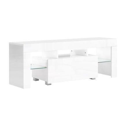 Artiss Entertainment Unit TV Cabinet LED 130cm White Elo - ElectronX Plus