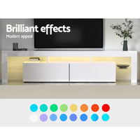 Artiss Entertainment Unit TV Cabinet LED 189cm White Elo - ElectronX Plus