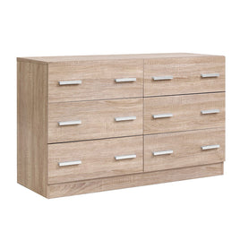 Artiss 6 Chest of Drawers - VEDA Oak - ElectronX Plus